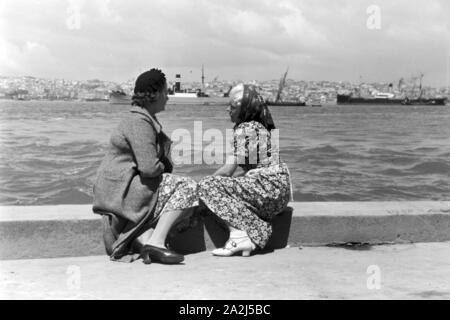 Die erste Madeira-Fahrt mit dem Kreuzfahrtschiff "gustloff", Deutsches Reich 1938. Die Jungfernfahrt der Kreuzfahrtschiff "gustloff", Deutschland 1938. Stockfoto