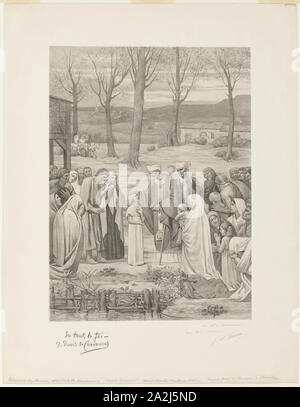 Das pastorale Leben der Heiligen Geneviève (Mitte), C. 1888 Georges-William Thornley (Französisch, 1857-1935), nach Pierre Puvis de Chavannes (Französisch, 1824-1898), Frankreich, Lithographie auf Papier, 508 x 373 mm (Bild), 701 × 544 mm (Blatt Stockfoto