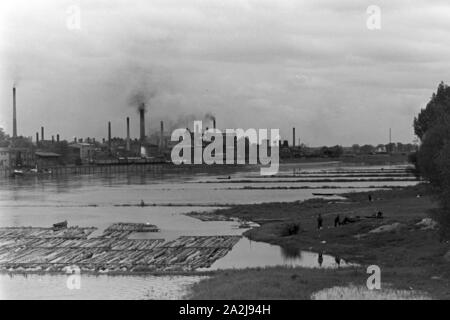 Ein Ausflug nach Frankfurt Oder, Deutsches Reich 30er Jahre. Eine Reise nach Frankfurt an der Oder, Deutschland 1930. Stockfoto