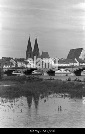 Ein Ausflug nach Frankfurt Oder, Deutsches Reich 30er Jahre. Eine Reise nach Frankfurt an der Oder, Deutschland 1930. Stockfoto