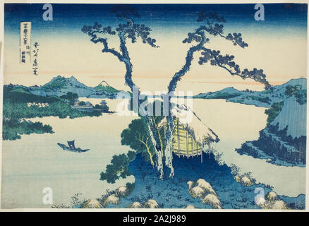 See Suwa in Shinano Provinz (shinshu Suwako), aus der Serie 36 Ansichten des Berges Fuji (Fugaku sanjurokkei), C. 1830/33, Katsushika Hokusai 葛飾 北斎, Japanisch, 1760-1849, Japan, Farbe holzschnitt, Oban, 10 1/8 x 14 3/4 in Stockfoto