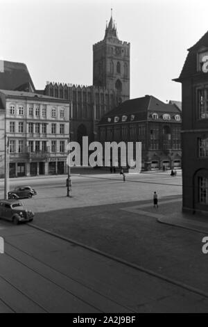 Ein Ausflug nach Frankfurt Oder, Deutsches Reich 30er Jahre. Eine Reise nach Frankfurt an der Oder, Deutschland 1930. Stockfoto