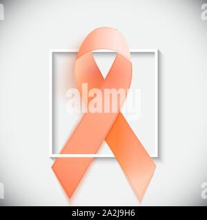 Orange Ribbon ein Symbol der Leukämie. Vector Illustration Stock Vektor