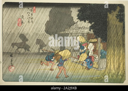 Nr. 40: Suhara, aus der Serie 60 - neun Stationen des Kisokaido (Kisokaido rokujukyu tsugi no Uchi), C. 1835/38, Utagawa Hiroshige 歌川 広重, Japanisch, 1797-1858, Japan, Farbe holzschnitt, Oban, 24,5 x 36,6 cm (9 5/8 x 14 3/8 in Stockfoto