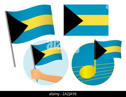 Bahamas Flagge Symbol gesetzt. Nationalflagge von Abbildung: Bahamas Stockfoto