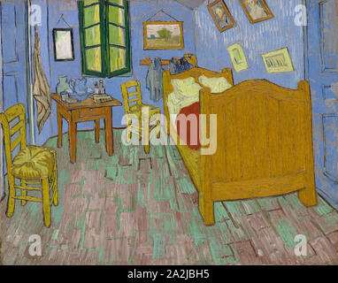 Das Schlafzimmer, 1889, Vincent van Gogh (Niederländisch, 1853-1890), Niederlande, Öl auf Leinwand, 73,6 × 92,3 cm (29 x 36 5/8 in Stockfoto