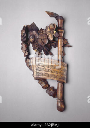 Overmantel und Gesims aus großen Haus in Cassiobury Park, Hertfordshire, C. 1685, Grinling Gibbons, Englisch, 1648-1721, England, Lindenholz, 335,3 x 274.3 cm (132 × 108 in Stockfoto