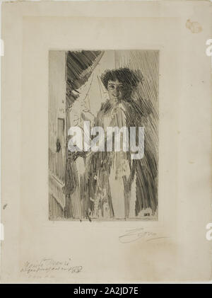 Rosita Mauri, 1889, Anders Zorn, Schwedisch, 1860-1920, Schweden, Ätzung auf Elfenbein Papier, 222 x 143 mm (Bild), 237 x 158 mm (Platte), 365 x 275 mm (Blatt festgelegt Stockfoto