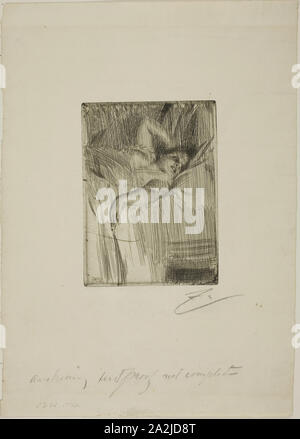 Le Réveil, 1891, Anders Zorn, Schwedisch, 1860-1920, Schweden, Ätzung auf Elfenbein Papier, 137 x 100 mm (Bild/Platte), 308 x 219 mm (Blatt festgelegt Stockfoto