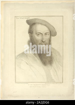 Sir Thomas Wyatt, 1. Oktober 1793, Francesco Bartolozzi (Italienisch, 1727-1815), nach Hans Holbein der Jüngere (1497-1543), Italien, Walze Gravur auf Elfenbein webte Papier, 365 x 265 mm (Bild), 425 x 324 mm (Platte), 539 x 404 mm (Blatt Stockfoto