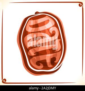 Vektor logo für Datum Obst, Label mit einem ganzen trockenen Früchte für das Paket des islamischen Ramadan Dessert behandeln, Preis mit Original font für Word Datum in Stock Vektor