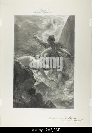 Erste Szene Der Rheingold, 1876, Henri Fantin-Latour, Französisch, 1836-1904, Frankreich, Lithographie in Schwarz mit Schaben auf Stein auf Gräulich-elfenbein China Papier auf Sahne webte Papier festgelegt, 512 × 335 mm (Bild), 512 × 335 mm (Primary Support), 697 × 498 mm (sekundäre Unterstützung Stockfoto