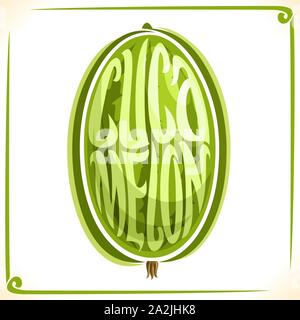 Vektor logo für Cucamelon, Etikett mit einem melothria scabra oder Maus melone Gemüse für Paket, Preis mit Original font für Word cucamelon Inscr Stock Vektor