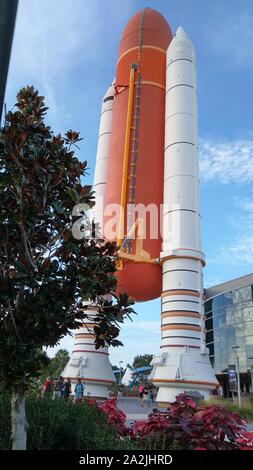 Cape Canaveral, Florida, USA - 6. November 2018: Eintritt in die NASA Space Shuttle Atlantis Exhibit im Kennedy Space Center Visitor Complex. Stockfoto