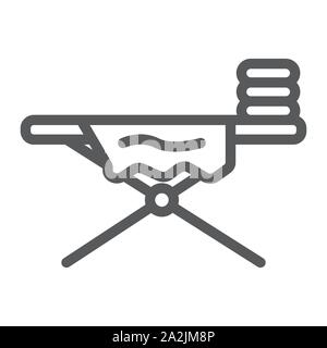 Bügelbrett Symbol Leitung, Wäsche- und Reinigungsservice, Home Appliance anmelden, Vektorgrafiken, ein lineares Muster auf weißem Hintergrund. Stock Vektor