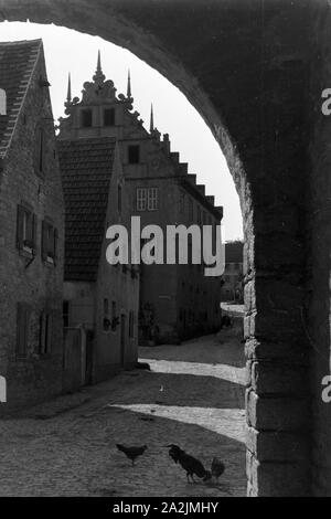 Eine Reise nach Kitzingen, Deutsches Reich 30er Jahre. Eine Reise nach Kitzingen, Deutschland 1930. Stockfoto