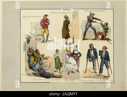 Von Illustrationen zu den populären Songs, 1822, Henry Alken (Englisch, 1785-1851), von Thomas McLean (Englisch, aktive 1790-1860), England, weicher Boden Ätzen mit Hand veröffentlichte Platte - Färbung und Aquatinta auf Papier, 200 x 255 mm (Bild), 215 x 270 mm (Platte), 245 × 340 mm (Blatt Stockfoto