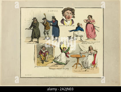 Von Illustrationen zu den populären Songs, 1822, Henry Alken (Englisch, 1785-1851), von Thomas McLean (Englisch, aktive 1790-1860), England, weicher Boden Ätzen mit Hand veröffentlichte Platte - Färbung und Aquatinta auf Papier, 200 x 240 mm (Bild), 215 × 250 mm (Platte), 245 × 345 mm (Blatt Stockfoto