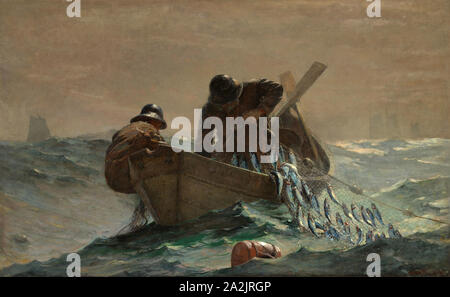 Der Hering Net, 1885, Winslow Homer, amerikanischen, 1836 - 1910, New England, Öl auf Leinwand, 76,5 x 122,9 cm (30 1/8 x 48 3/8 in Stockfoto