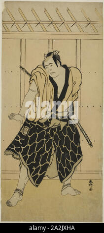 Der Schauspieler Sawamura Sojuro III als Soga keine Dozaburo (?), C. 1789, Katsukawa Shunko I, Japanisch, 1743-1812, Japan, Farbe holzschnitt, hosoban, aus einem mit mehreren Blättern Zusammensetzung (?), 31,9 x 14,7 cm (12 9/16 x 5 13/16-in Stockfoto