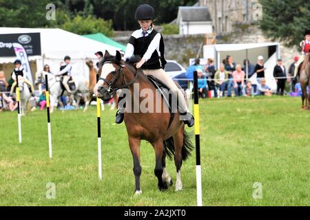 Pony Club Spiele Teams konkurrieren auf dem Blairs Castle International Horse Trials - 12.08.2019. Perthsire. Stockfoto