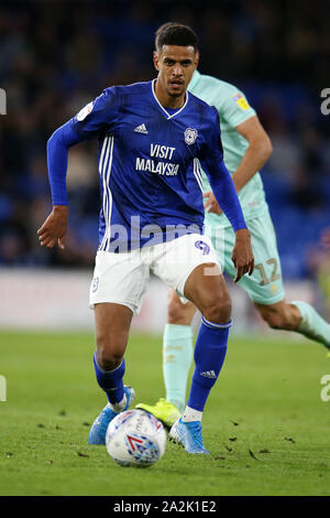 Cardiff, Großbritannien. 02 Okt, 2019. Robert Glatzel von Cardiff City in Aktion. EFL Skybet Meisterschaft übereinstimmen, Cardiff City v Queens Park Rangers an der Cardiff City Stadion am Mittwoch, 2. Oktober 2019. Dieses Bild dürfen nur für redaktionelle Zwecke verwendet werden. Nur die redaktionelle Nutzung, eine Lizenz für die gewerbliche Nutzung erforderlich. Keine Verwendung in Wetten, Spiele oder einer einzelnen Verein/Liga/player Publikationen. pic von Andrew Obstgarten/Andrew Orchard sport Fotografie/Alamy Live news Credit: Andrew Orchard sport Fotografie/Alamy leben Nachrichten Stockfoto