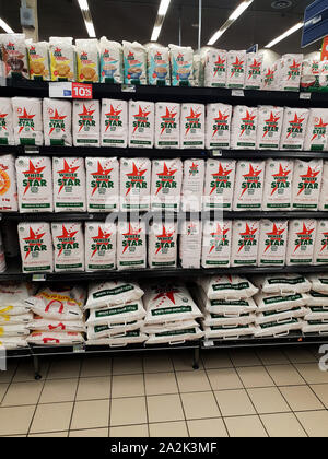 Mielie Mahlzeit Gang in ein Pick n Pay Supermarkt, Südafrika Stockfoto