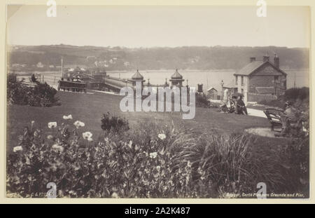 Bangor, Garth Vergnügungspark und Pier, 1860/94, Francis Bedford, Englisch, 1816 - 1894, England, Albumen print, 12,6 x 19,9 cm (Bild/Papier Stockfoto