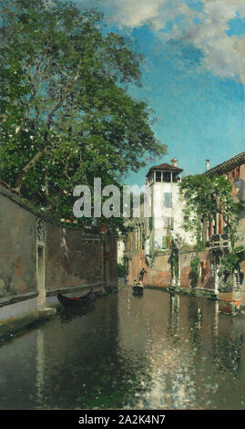 Kanal in Venedig, 1880, Martin Rico y Ortega, Spanisch, Spanien, 1833-1908, Öl auf Leinwand, 29 3/4 x 18 in. (76,2 x 46,2 cm Stockfoto