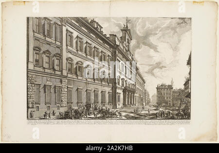 Blick auf den Palazzo di Montecitorio, von Ansichten von Rom, 1750/59, Giovanni Battista Piranesi, Italienischer, 1720-1778, Italien, Radierung auf schwerem Elfenbein Papier, 379 x 610 mm (Bild), 404 x 616 mm (Platte), 520 x 798 mm (Blatt festgelegt Stockfoto