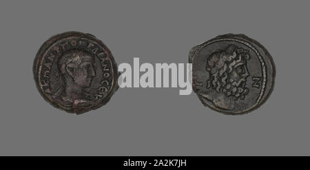 Münze Darstellung Kaiser Gordian III., AD 243/244, Römische, in Alexandria, Ägypten, Ägypten, Billon, Diam geprägt. 2,4 cm, 13,54 g Stockfoto