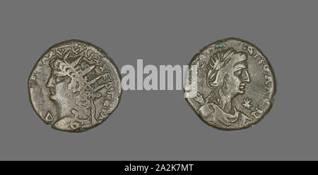 Tetradrachme (Münze), Kaiser Nero, AD 54/68, Römische, in Alexandria, Ägypten, Ägypten, Billon, Diam geprägt. 2,4 cm, 13.4g Stockfoto