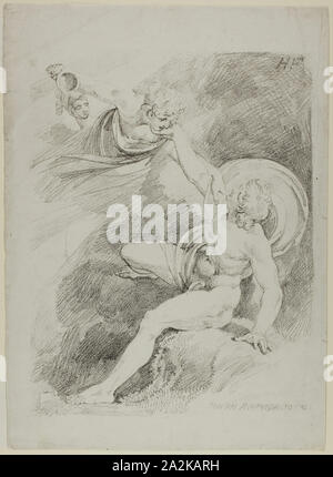 Himmlische Ganymed, 1804, Henry Fuseli, der Schweiz, in England, 1741-1825, England, Lithographie, aktiv in Schwarz auf Elfenbein webte Papier, 315 × 240 mm (Bild), 382 × 279 mm (Blatt Stockfoto