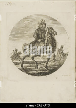 Ungarische Reiter, C. 1651, Stefano Della Bella, Italienisch, 1610-1664, Italien, Ätzung auf Papier, 190 x 190 mm Stockfoto