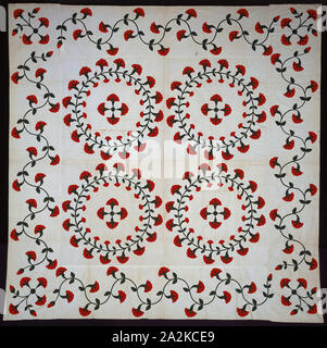 Handtücherwechsel (Quilt Top), 1850 oder später, Susan (geb. Mumma) Major (1843-1926), Usa, Pennsylvania, Dauphin County, wahrscheinlich Harrisburg, Pennsylvania, Baumwolle, in Leinwandbindung, mit Applizierten zusammengesetzt, in Leinwandbindung, einige Walze gedruckt, 270,1 x 274 cm (106 cm x 107 cm Stockfoto