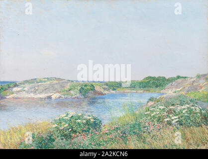 Der kleine Teich, Appledore, 1890, Childe Hassam, amerikanischen, 1859 - 1935, New Hampshire, Öl auf Leinwand, 40,6 × 55,8 cm (16 x 22 Zoll Stockfoto