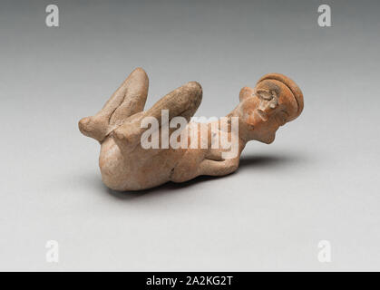 Sitzende weibliche Figur der Geburt, C. A.D. 200, Colima, Colima, Mexiko, Colima, Keramik- und pigment, H. 7,9 cm (3 1/8 in. Stockfoto