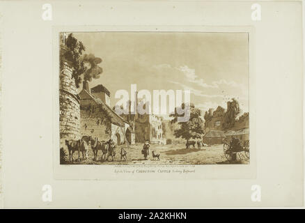 Innenansicht des Chepstow Castle Blick nach Osten, 1776, Paul Schränke, Englisch, 1731-1809, England, Aquatinta auf Creme Bütten, 237 × 314 mm (Platte), 320 × 463 mm (Blatt Stockfoto