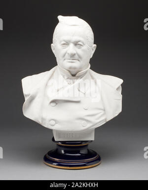 Büste von Präsident Thiers, 1883, Sèvres Porzellan Manufaktur, Französisch, gegründet 1740, entworfen von Albert-Ernest Carrier-Belleuse, Französisch, 1824-1887, Sèvres, Unglasiertem Hartporzellan (Keks), H 37 cm (14 13/16 in Stockfoto