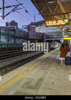 SEPT. 19, 2019 - Seoul, Südkorea: Seoul Bahnhof. Seoul Bahnhof historische Gebäude Südkorea. Seoul Bahnhof historische Gebäude i Stockfoto