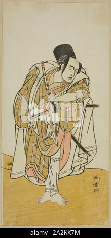 Der Schauspieler Ichikawa Yaozo II (?), Ende 18. Jahrhundert, Shunsho Katsukawa 勝川 春章, Japanisch, 1726-1792, Japan, Farbe holzschnitt, hosoban Stockfoto