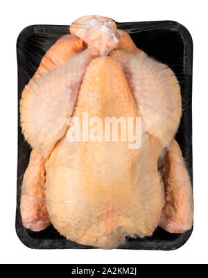 Huhn in Kunststoff verpackt Fach Stockfoto