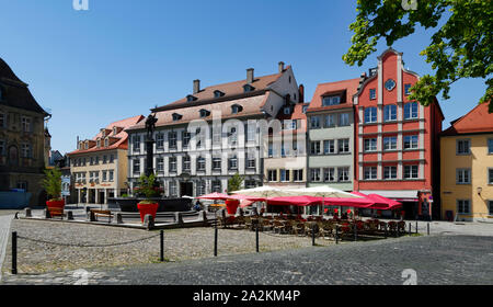 Lindau am Bodensee: Marktplatz auf der Insel Lindau, Bayern, Deutschland Stockfoto