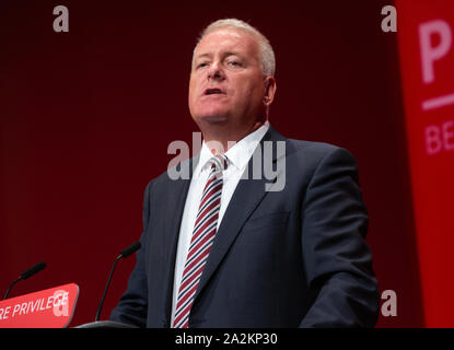 Ian Lavery, Vorsitzender der Labour Party, spricht auf der Konferenz der Labour Party in Brighton. Stockfoto