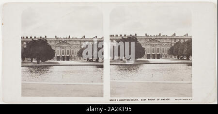 Hampton Court, östlich vor Palace, 1860, Hampton Court, Eiklar drucken, Stereo, 7,9 x 7,7 cm (Bild), 8,8 x 17,6 cm (Karte Stockfoto