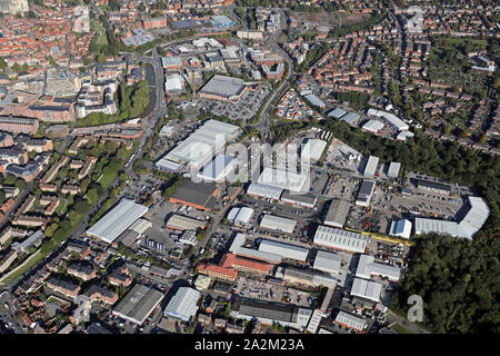 Industrie & Handel Fincas auf Foss Inseln Straße & Janes Street, New York, North Yorkshire, Großbritannien Stockfoto