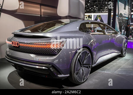 FRANKFURT, Deutschland - 11.September 2019: Audi AI CON autonomen Luxus Limousine auf der Frankfurter Automobilausstellung IAA 2019 präsentiert. Stockfoto