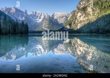 Lago Di Landro, Toblach, Trentio-Alto Adige, Italien, Europa Stockfoto