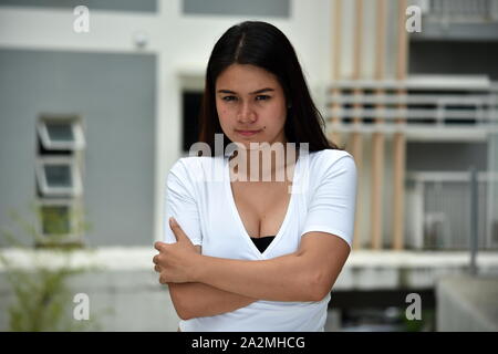 Eine hartnäckige hübsche Person Stockfoto