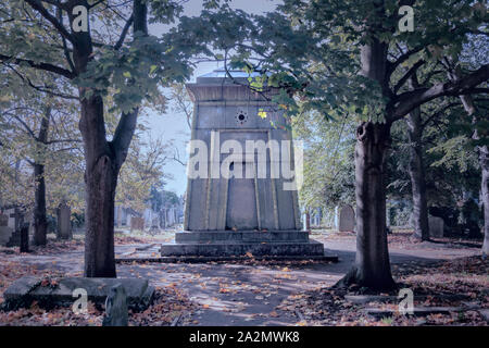 Die atmosphärischen Bromptom Friedhof in Kensington, London, UK, Stockfoto